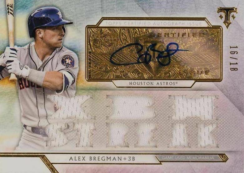 2018 Topps Triple Threads Autograph Relics Alex Bregman #ABR1 Baseball Card