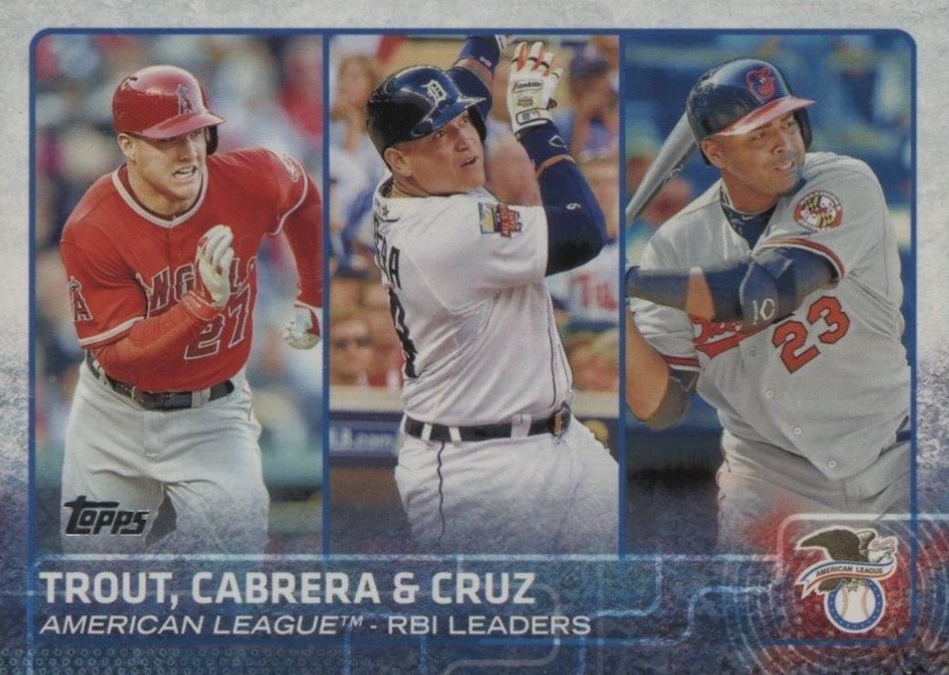 2015 Topps Miguel Cabrera/Mike Trout/Nelson Cruz #98 Baseball Card