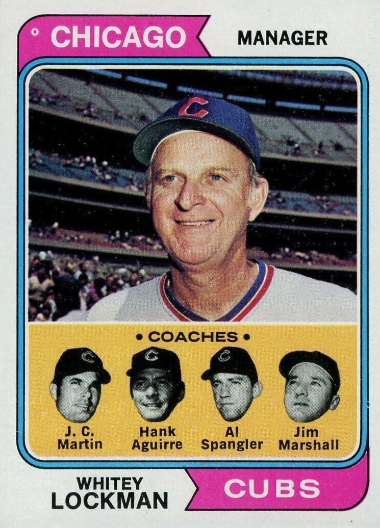 1974 Topps Cubs Mgr./Coaches #354 Baseball Card