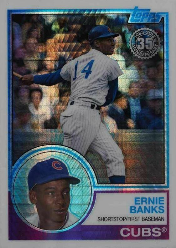 2018 Topps Silver Pack 1983 Chrome Promo Ernie Banks #126 Baseball Card