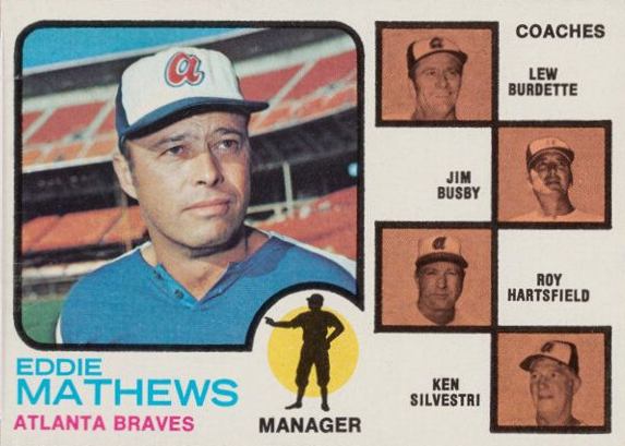 1973 Topps Braves Manager/Coaches #237e Baseball Card