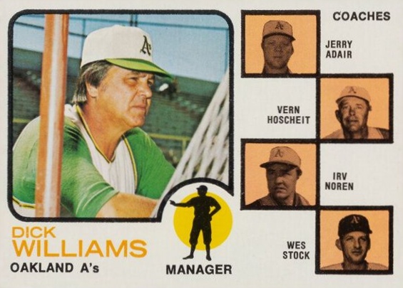 1973 Topps A's Manager & Coaches #179no Baseball Card