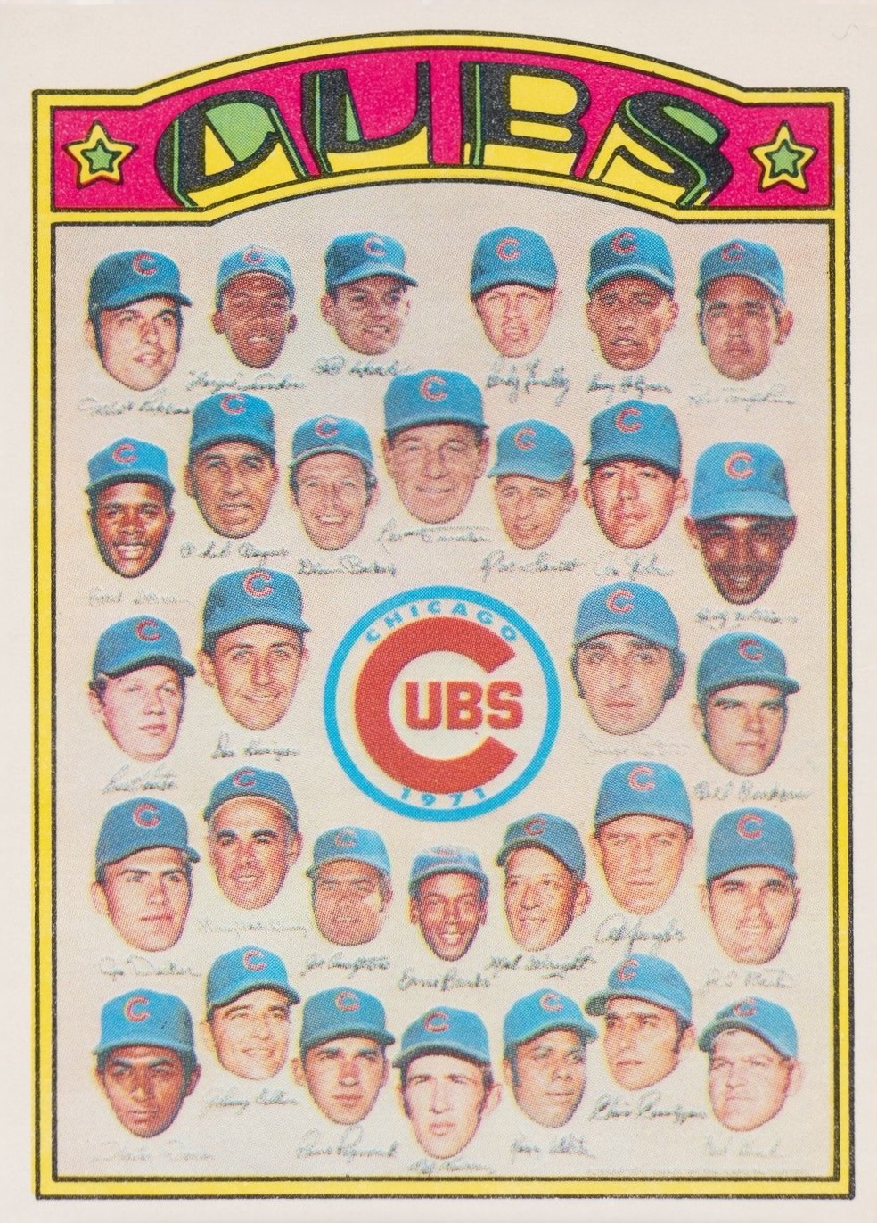 1972 O-Pee-Chee Chicago Cubs Team #192 Baseball Card