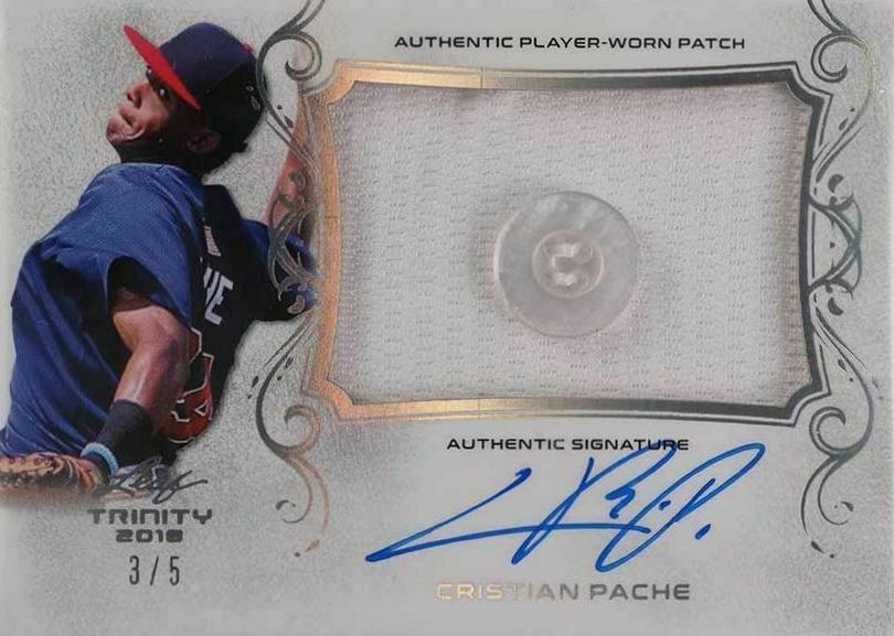 2018 Leaf Trinity Patch Autograph Cristian Pache #PA-CP1 Baseball Card