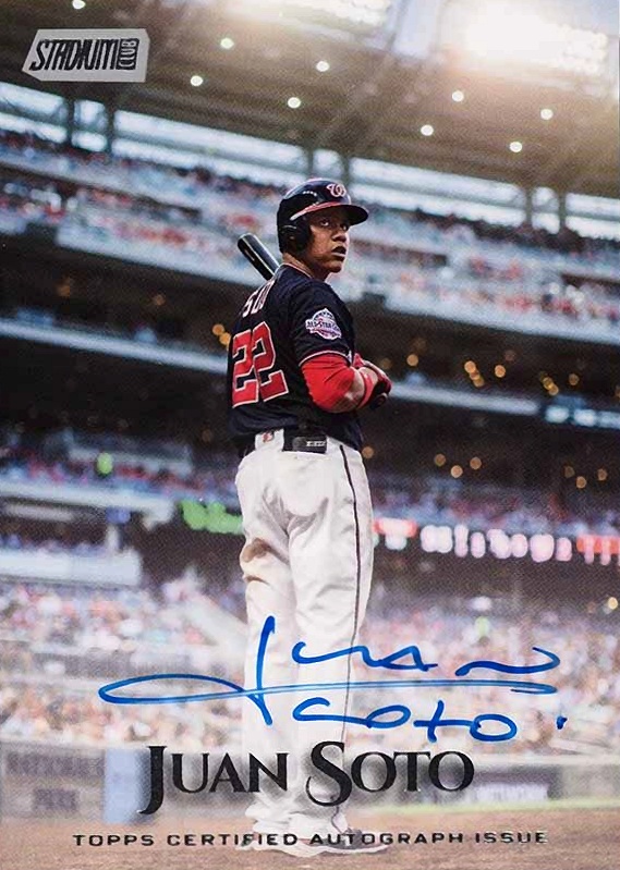 2019 Stadium Club Autographs Juan Soto #JS Baseball Card