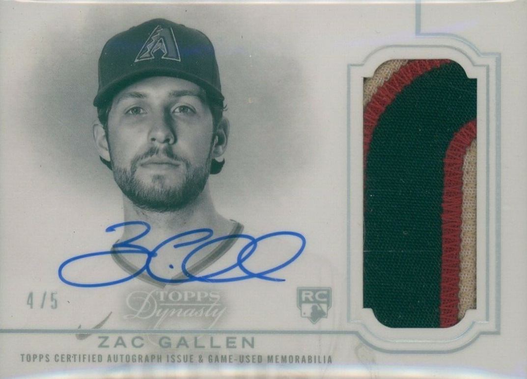 2020 Topps Dynasty Autographed Patch Zac Gallen #ZG1 Baseball Card