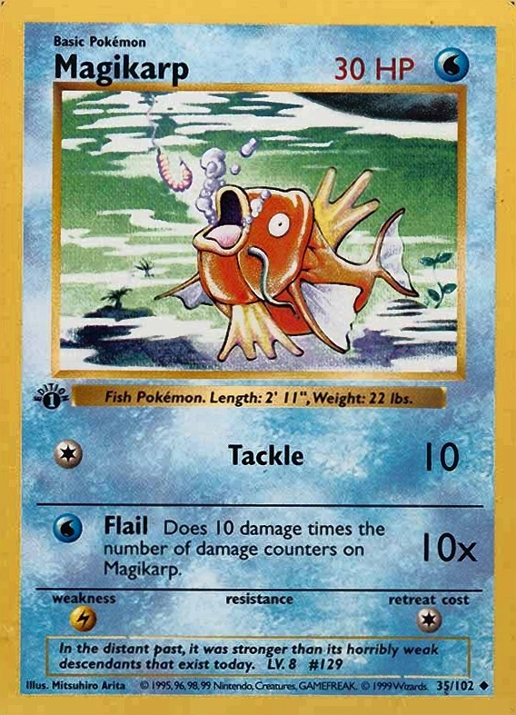 1999 Pokemon Game Magikarp #35 TCG Card