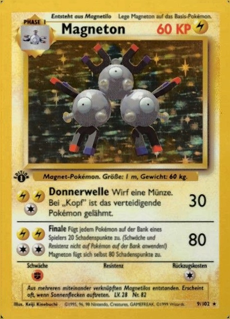 1999 Pokemon German  Magneton-Holo #9 TCG Card