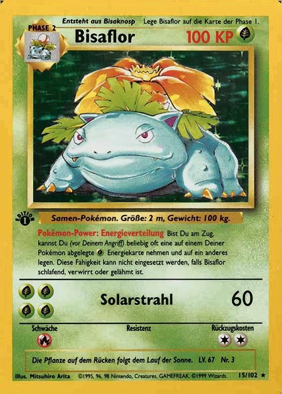 1999 Pokemon German  Bisaflor-Holo #15 TCG Card
