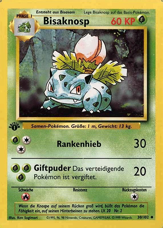 1999 Pokemon German  Bisaknosp #30 TCG Card