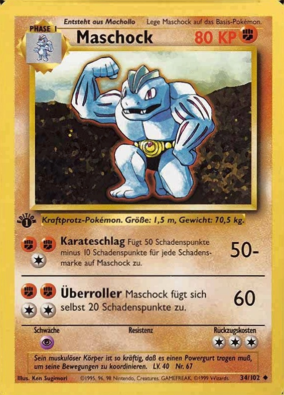 1999 Pokemon German  Maschock #34 TCG Card