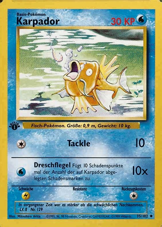1999 Pokemon German  Karpador #35 TCG Card