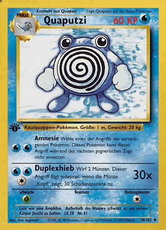 1999 Pokemon German  Quaputzi #38 TCG Card