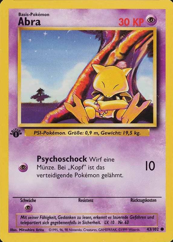 1999 Pokemon German  Abra #43 TCG Card