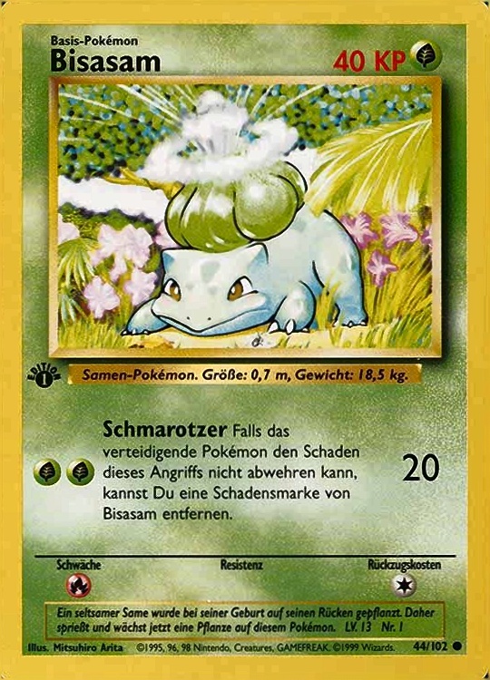 1999 Pokemon German  Bisasam #44 TCG Card