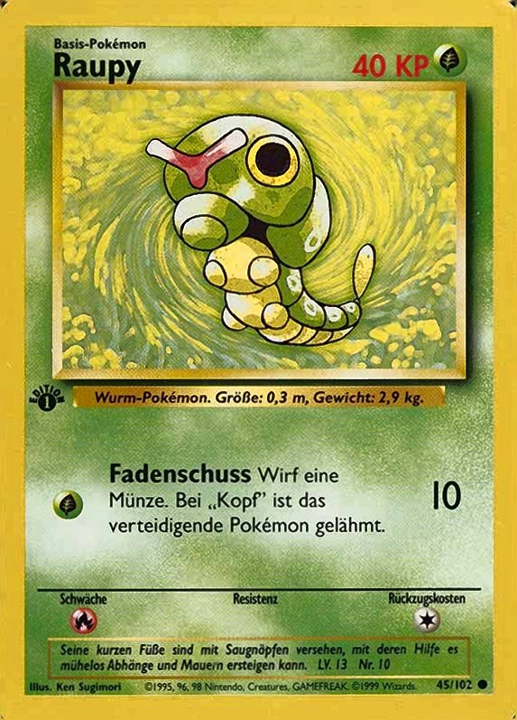 1999 Pokemon German  Raupy #45 TCG Card
