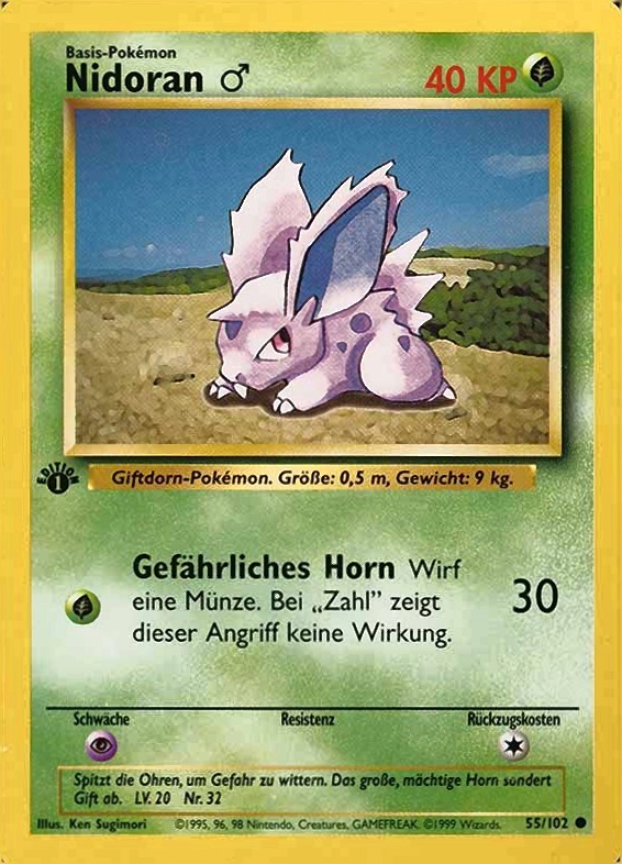 1999 Pokemon German  Nidoran #55 TCG Card