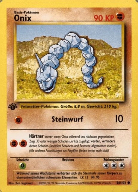 1999 Pokemon German  Onix #56 TCG Card