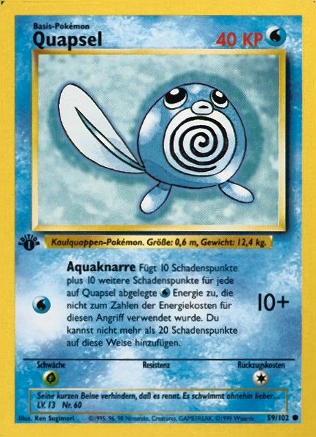 1999 Pokemon German  Quapsel #59 TCG Card