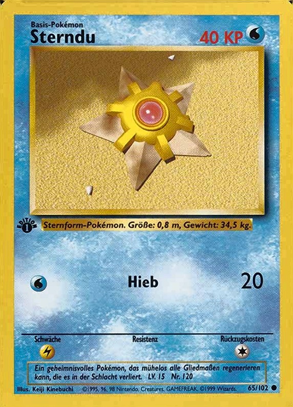 1999 Pokemon German  Sterndu #65 TCG Card
