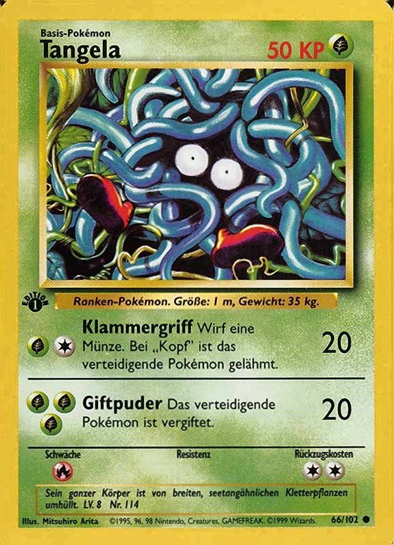 1999 Pokemon German  Tangela #66 TCG Card