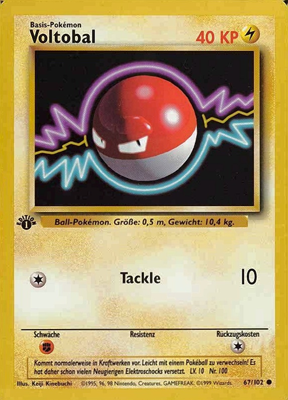 1999 Pokemon German  Voltobal #67 TCG Card