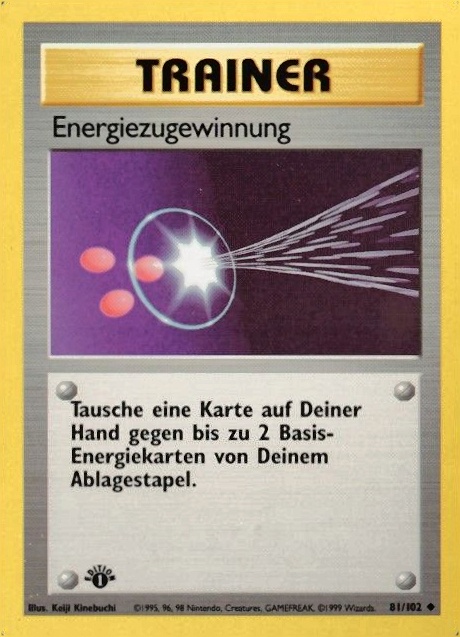 1999 Pokemon German  Energiezugewinnung #81 TCG Card