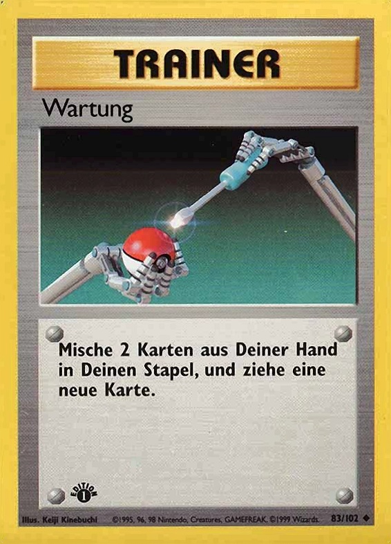 1999 Pokemon German  Wartung #83 TCG Card