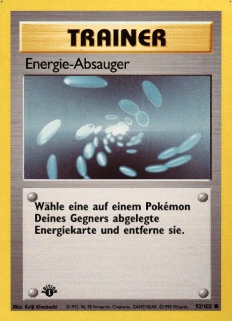 1999 Pokemon German  Energie-Absauger #92 TCG Card