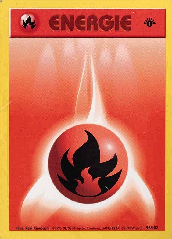 1999 Pokemon German  Feuer-Energie #98 TCG Card