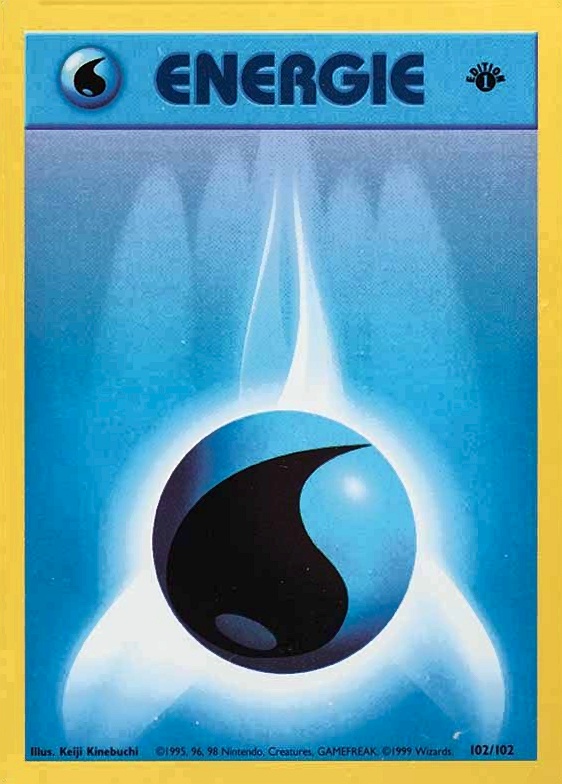1999 Pokemon German  Wasser-Energie #102 TCG Card
