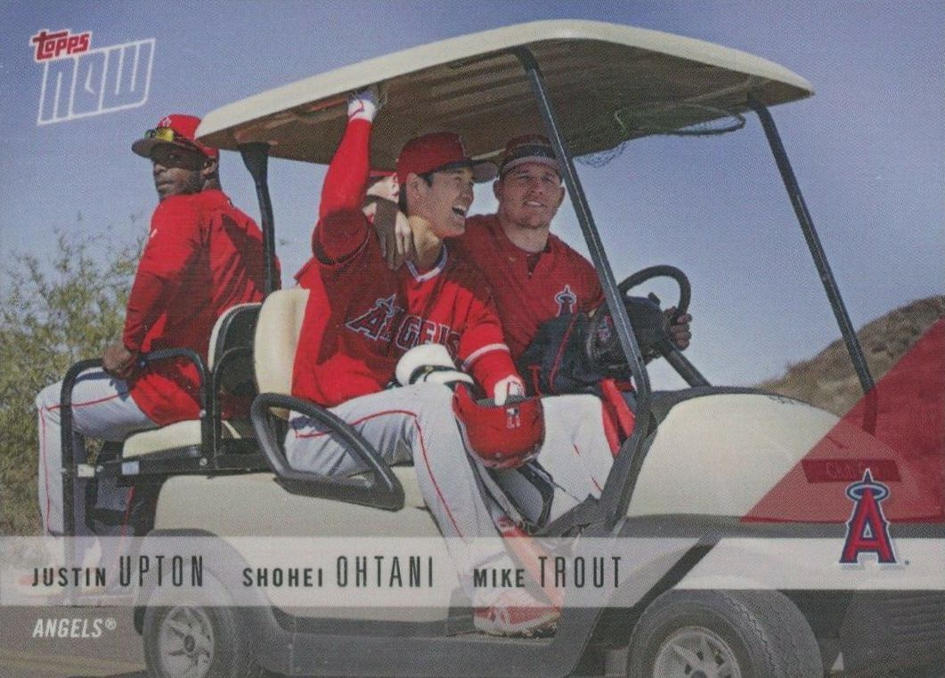 2018 Topps Now Road to Opening Day Justin Upton/Mike Trout/Shohei Ohtani #OD182 Baseball Card