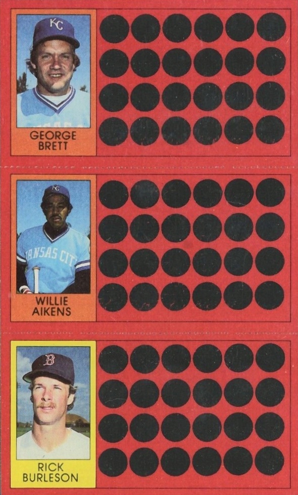 1981 Topps Scratch-Offs George Brett/Rick Burleson/Willie Aikens # Baseball Card