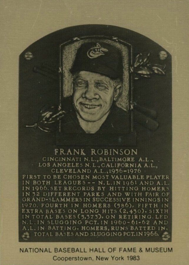 1981 Hall of Fame Metallic Plaque Cards Frank Robinson # Baseball Card