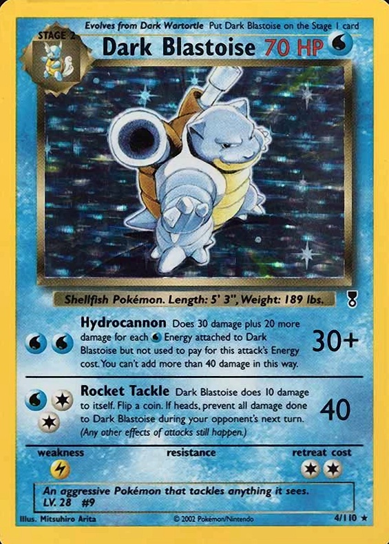 2002 Pokemon Legendary Collection  Dark Blastoise-Holo #4 TCG Card
