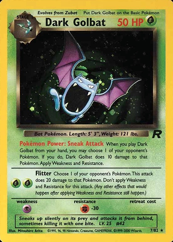 2000 Pokemon Rocket Dark Golbat-Holo #7 TCG Card