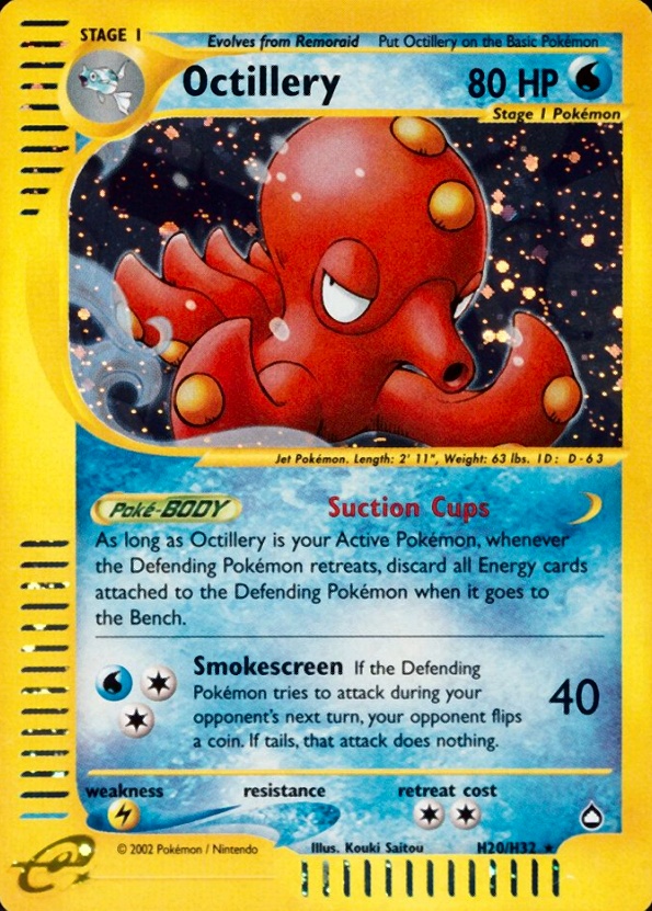 2003 Pokemon Aquapolis Octillery-Holo #H20 TCG Card