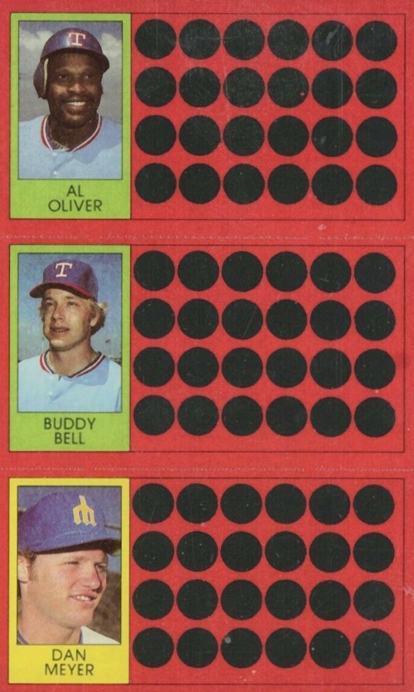 1981 Topps Scratch-Offs Al Oliver/Buddy Bell/Dan Meyer # Baseball Card