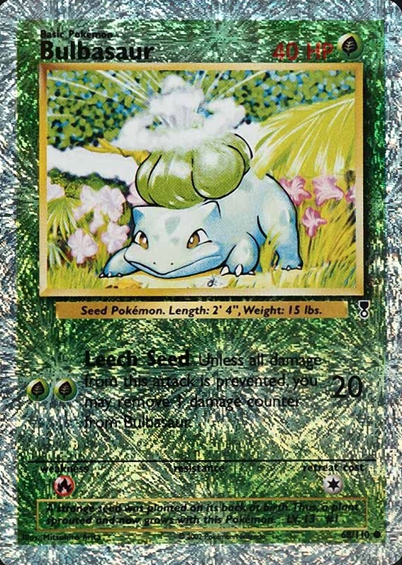 2002 Pokemon Legendary Collection  Bulbasaur-Reverse Foil #68 TCG Card