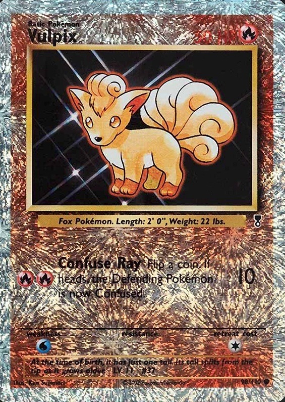 2002 Pokemon Legendary Collection  Vulpix-Reverse Foil #98 TCG Card