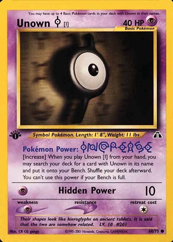 2001 Pokemon Neo Discovery Unown I #68 TCG Card