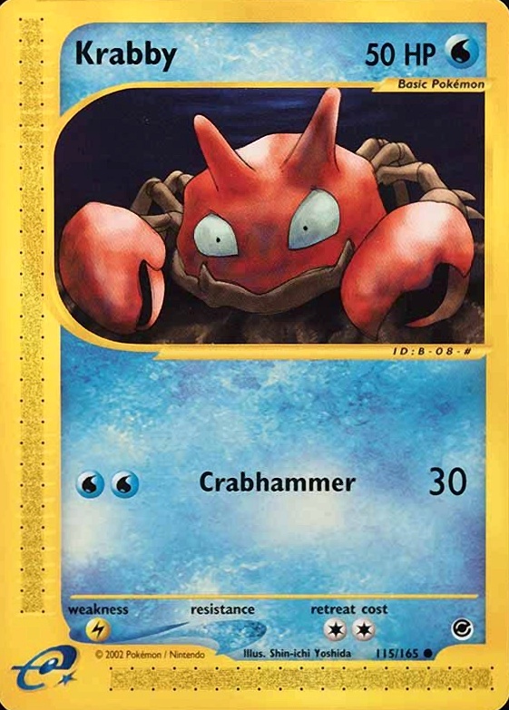 2002 Pokemon Expedition Krabby #115 TCG Card