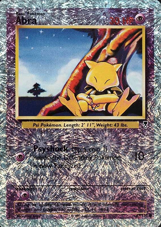 2002 Pokemon Legendary Collection  Abra-Reverse Foil #67 TCG Card