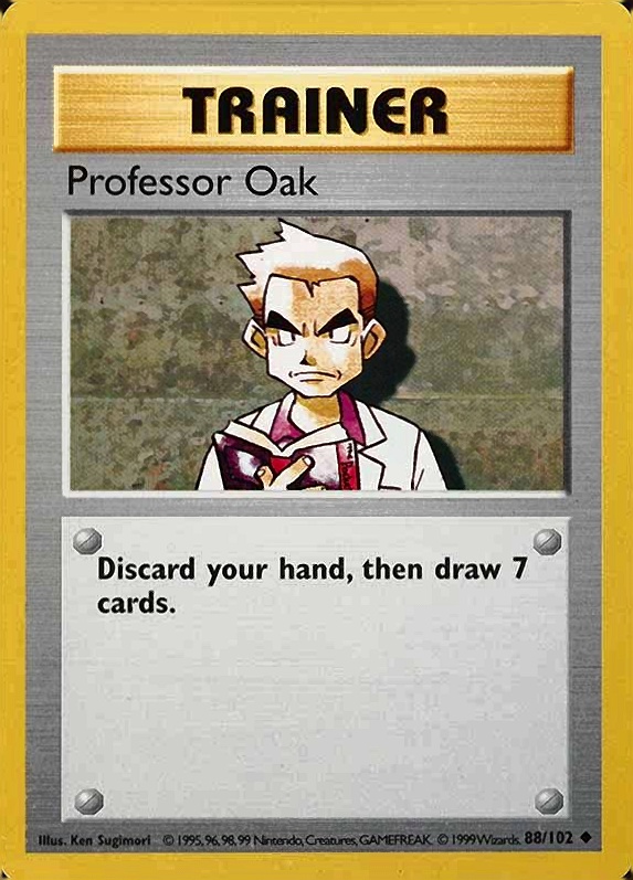 1999 Pokemon Game Professor Oak #88 TCG Card
