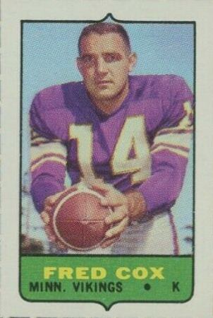 1969 Topps Four in One Single Fred Cox # Football Card