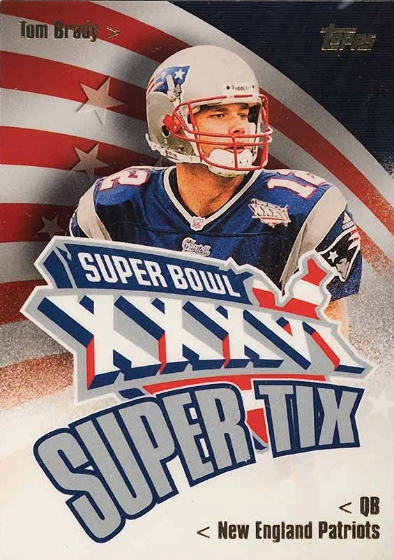 2002 Topps Super Bowl Super Tix Relics Tom Brady #SBT1 Football Card