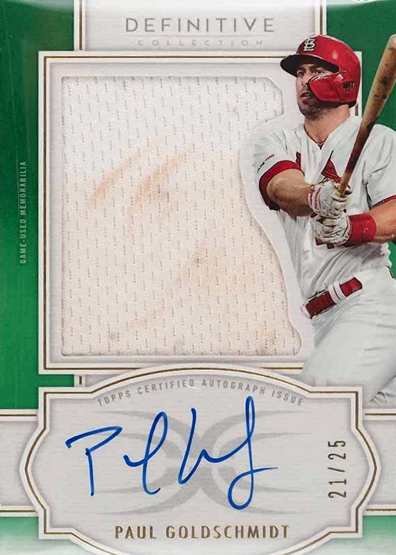 2020 Topps Definitive Collection Autograph Relic Collection  Paul Goldschmidt #ARCPG Baseball Card