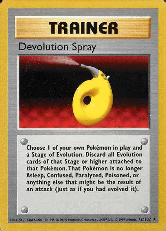 1999 Pokemon Game Devolution Spray #72 TCG Card