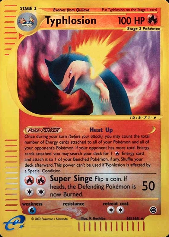 2002 Pokemon Expedition Typhlosion-Reverse Foil #65 TCG Card