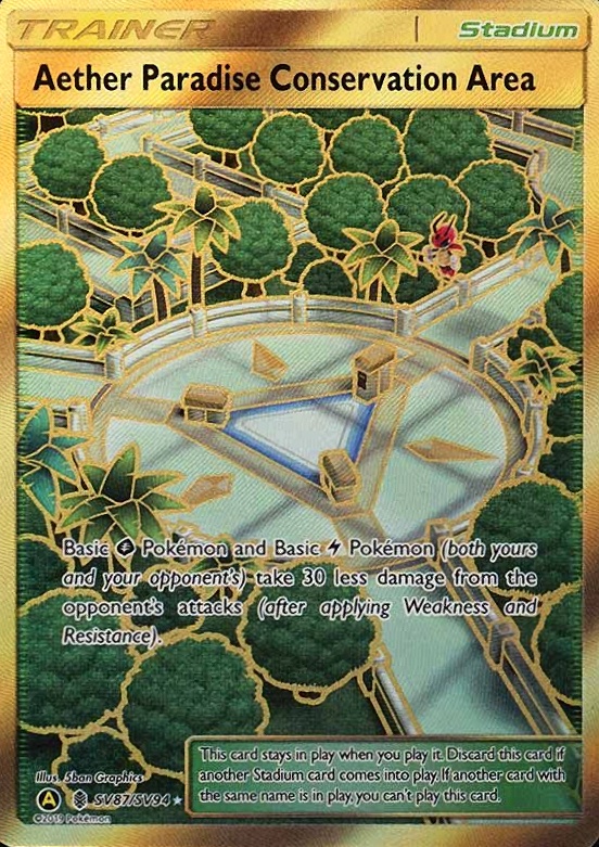 2019 Pokemon Sun & Moon Hidden Fates Full Art/Aether Paradise Conservation Area #SV87 TCG Card